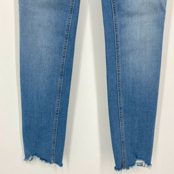 Rag & Bone Ankle Skinny Jeans Womens 26 Mid Rise Stretch Crop Raw Hem Denim Blue - Picture 3 of 12